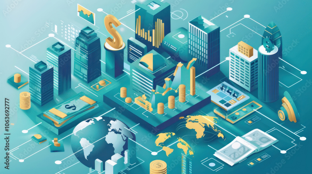 A visual of investment banking services, with symbols of global finance, corporate growth, and strategic investments. A visual of investment banking services, with symbols of global finance, corporate growth, and strategic investments.