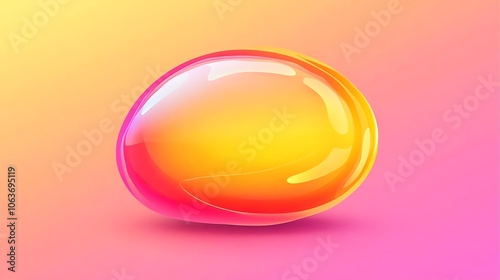 Abstract D Yellow and Pink Sphere on Gradient Background