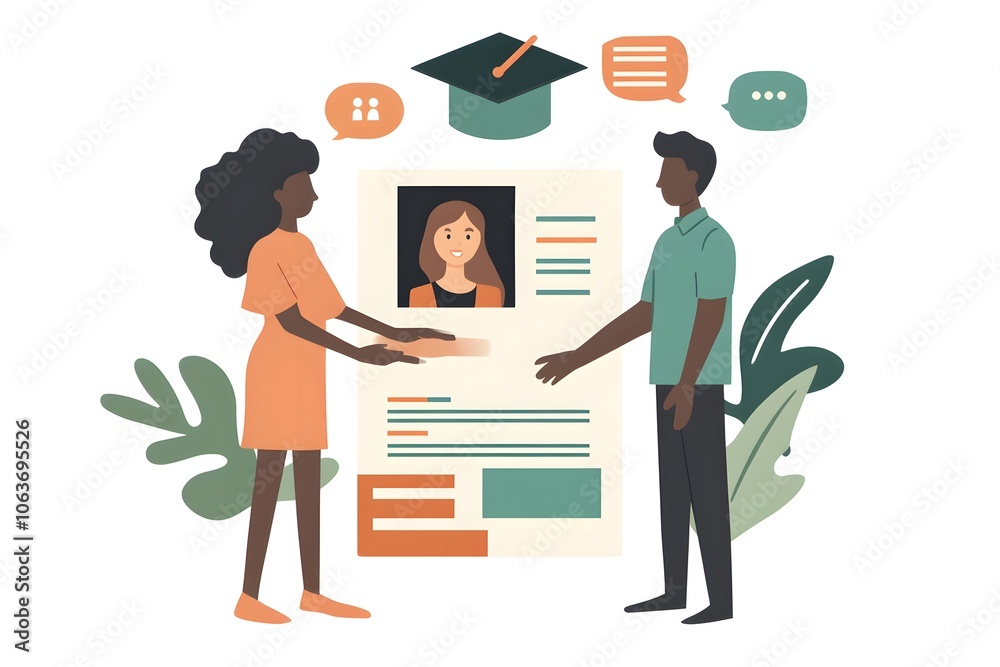 Obraz premium People Shaking Hands in Digital Illustration