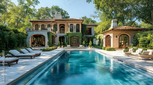 Wallpaper Mural Luxury Villa Swimming Pool with Patio - Photo Torontodigital.ca