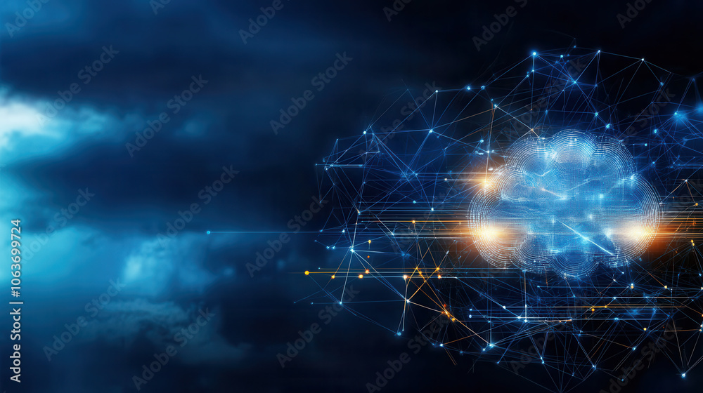 digital representation of neural network with glowing connections against dark, moody background. image conveys sense of advanced technology and innovation digital representation of neural network with glowing connections against dark, moody background. image conveys sense of advanced technology and innovation