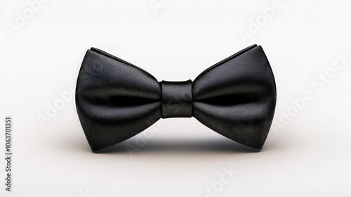 Elegant Black Leather Bowtie: A timeless accessory for a sophisticated look. The black leather bowtie is a statement piece for any occasion.