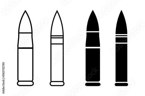 bullet icon. Weapon ammo sign. vector illustration color editable on white background