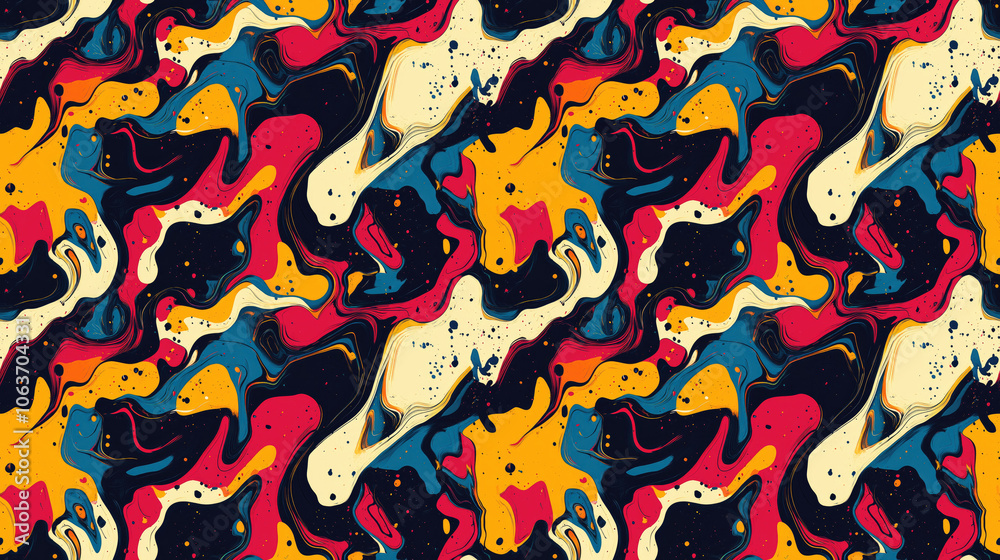 Obraz premium Seamless abstract texture design featuring a chaotic pattern ideal for backgrounds and fabric prints