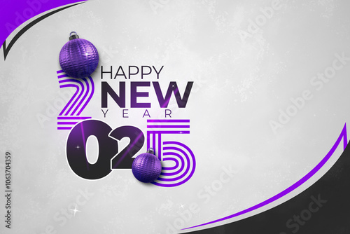 Happy New Year celebration banner and background design
