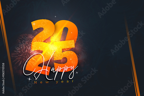 Happy New Year celebration banner and background design