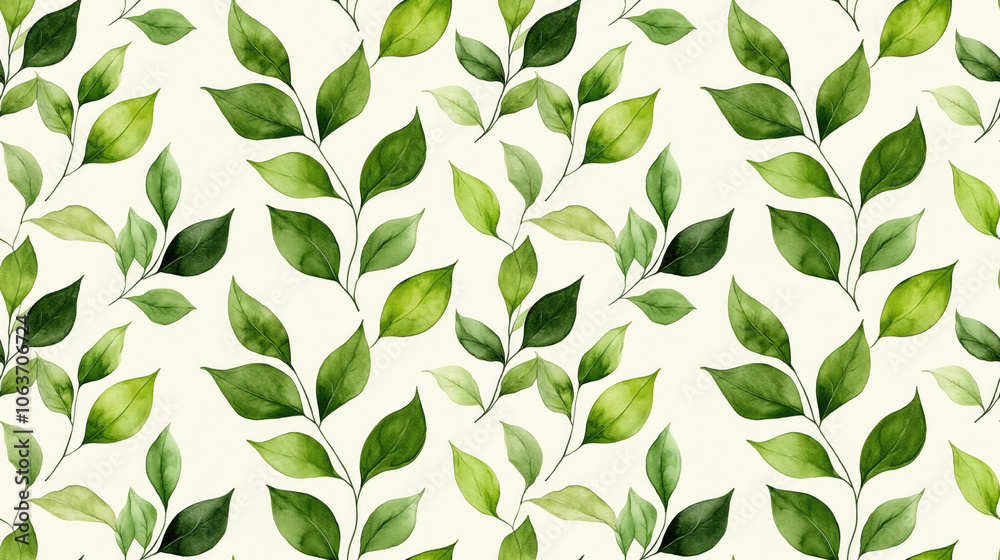 Watercolor leaf seamless pattern on a clean white background ideal for textile design and home decor Watercolor leaf seamless pattern on a clean white background ideal for textile design and home decor