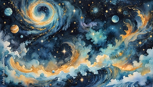 cosmic scene wallpaper background universe ~ Created with Generative AI.