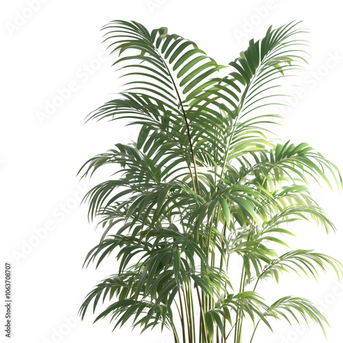 Parlor palm isolated on a transparent background and white background. Photo and PNG file photo