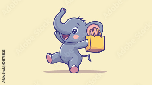 hipo kid enjoying with shopping bag