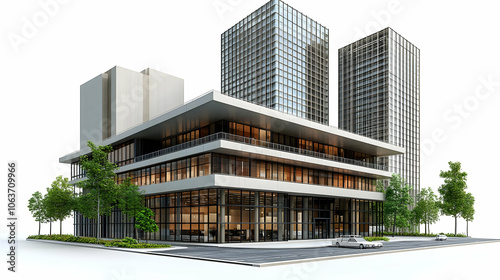 Modern Office Building 3D R...