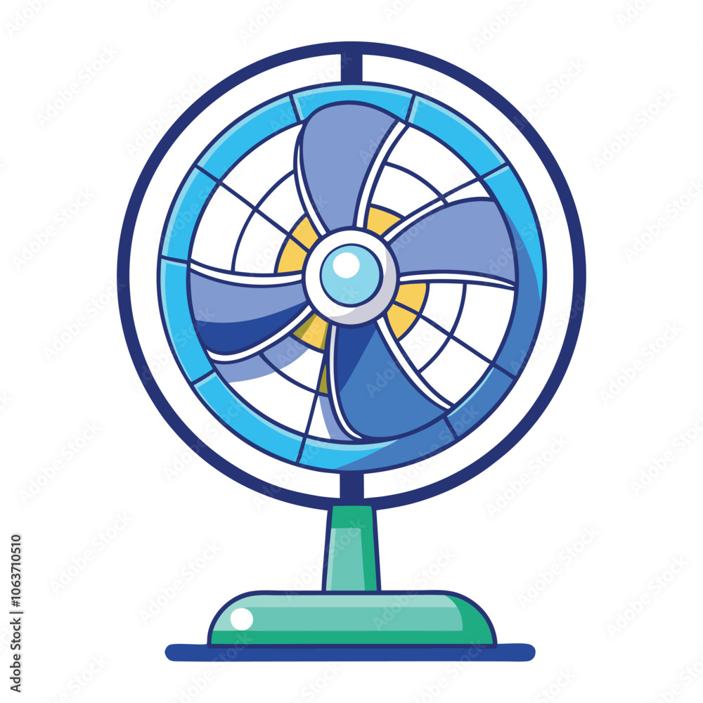 vector desk fan on white background vector desk fan on white background