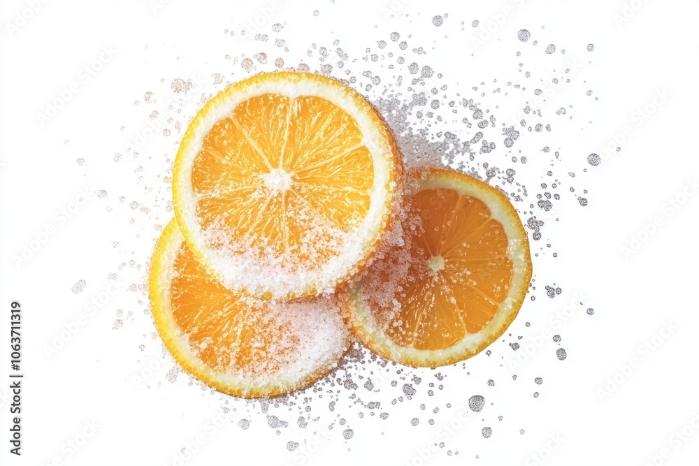 Fresh orange slices topped with sugar create a delightful contrast. The vibrant color and texture make this a perfect addition to your culinary collection. Generative AI Fresh orange slices topped with sugar create a delightful contrast. The vibrant color and texture make this a perfect addition to your culinary collection. Generative AI