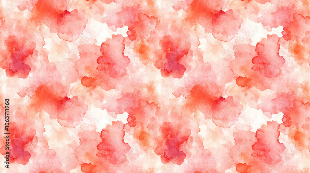 Fototapeta premium Seamless pattern of pink ink blot and blush peach tie dye watercolor art perfect for textile design and creative projects
