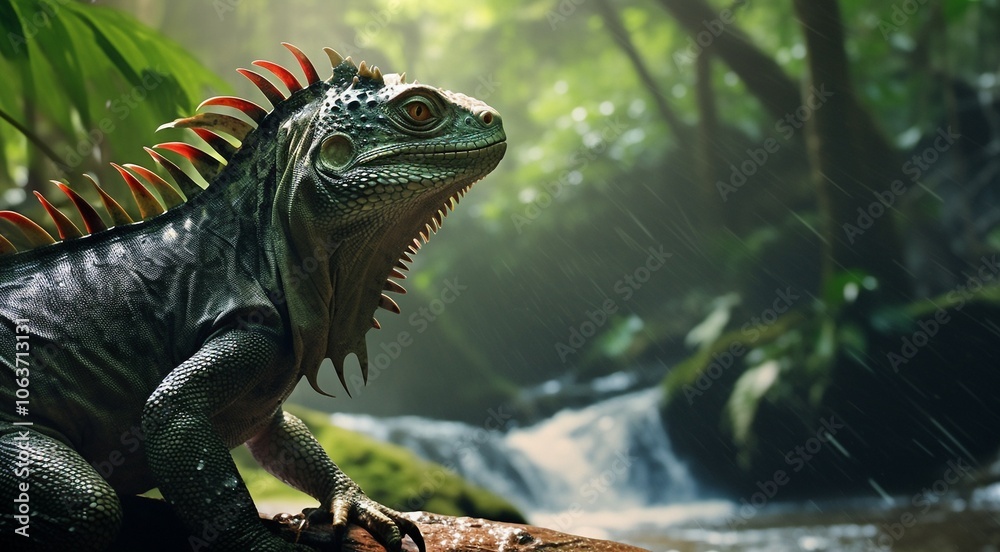 Fototapeta premium wild animal close-up, wild animal in wild nature, close-up of wild beautiful animal in the nature