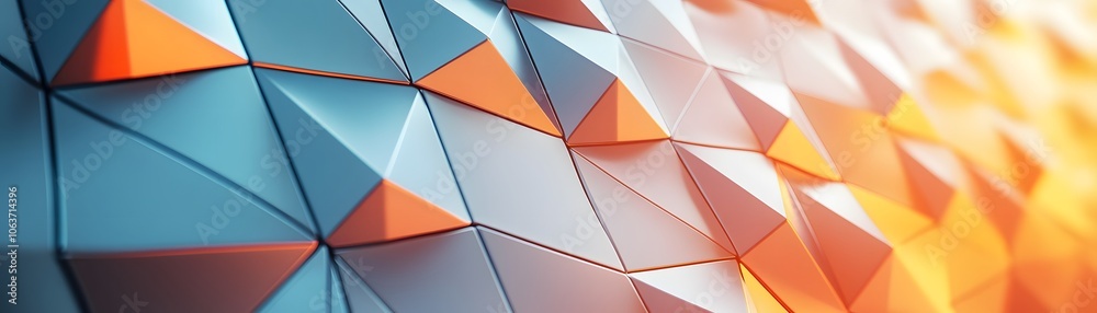 Abstract Geometric Pattern with Orange and Blue Triangles Abstract Geometric Pattern with Orange and Blue Triangles