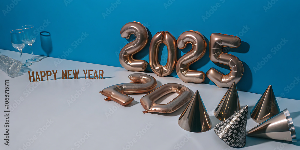 happy new year 2025 background, Generative AI
