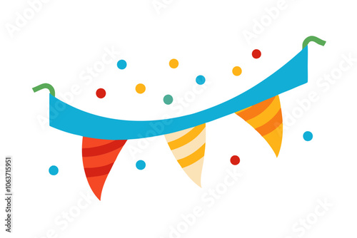 New Year Streamers | isolated vector illustration on white background