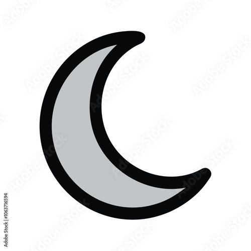 Crescent moon and stars illustration, Minimalist illustration of a crescent moon with surrounding stars, symbolizing night, sleep, and calm in a soft, simple style.