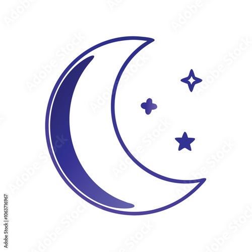 Crescent moon and stars illustration, Minimalist illustration of a crescent moon with surrounding stars, symbolizing night, sleep, and calm in a soft, simple style. Free Download Crescent moon and stars illustration, Minimalist illustration of a crescent moon with surrounding stars, symbolizing night, sleep, and calm in a soft, simple style. - GFXLoad