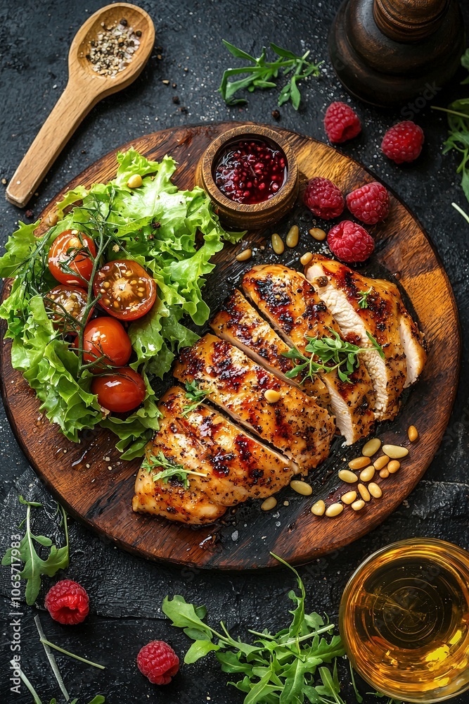 custom made wallpaper toronto digitalSalat mit Hähnchenfilet in Himbeeren Marinade 