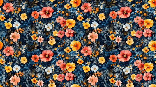 Seamless abstract floral pattern featuring a vibrant watercolor bouquet perfect for decorative backgrounds in textiles or stationery