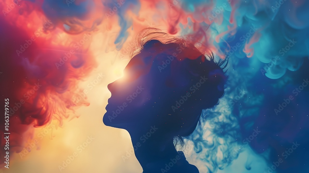 Colorful Abstract Smoke Swirls in Hazy Ethereal Atmosphere Colorful Abstract Smoke Swirls in Hazy Ethereal Atmosphere