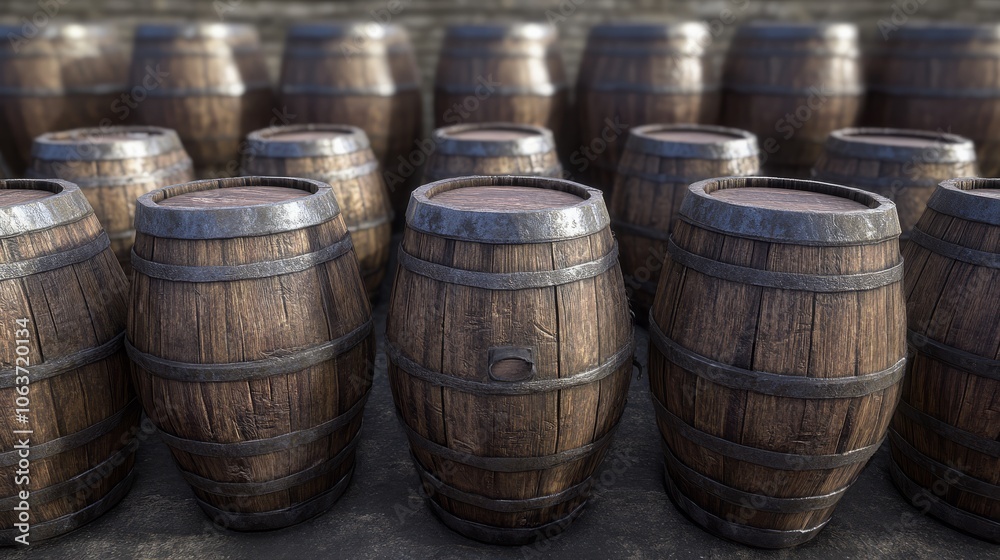The background is made of old wooden barrels The background is made of old wooden barrels