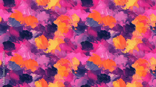 Seamless pattern of vibrant abstract oil painting texture ideal for fabric design and artistic projects