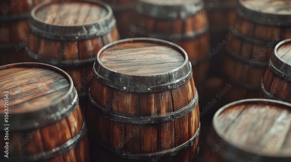 The background is made of old wooden barrels The background is made of old wooden barrels