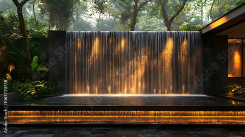 Water Feature with Lit Wate...