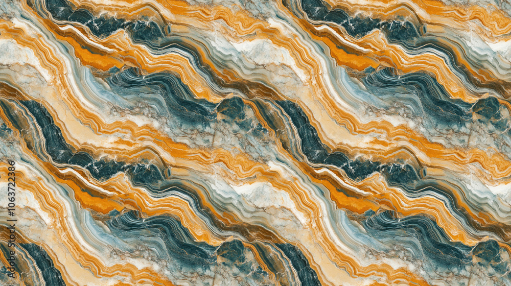 Fototapeta premium Colorful wave marble texture seamless pattern for wall and floor decorative tile designs