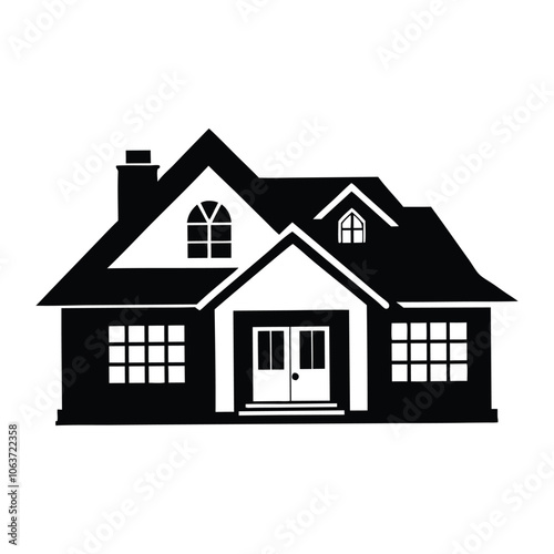 house silhouette vector illustration for architectural design