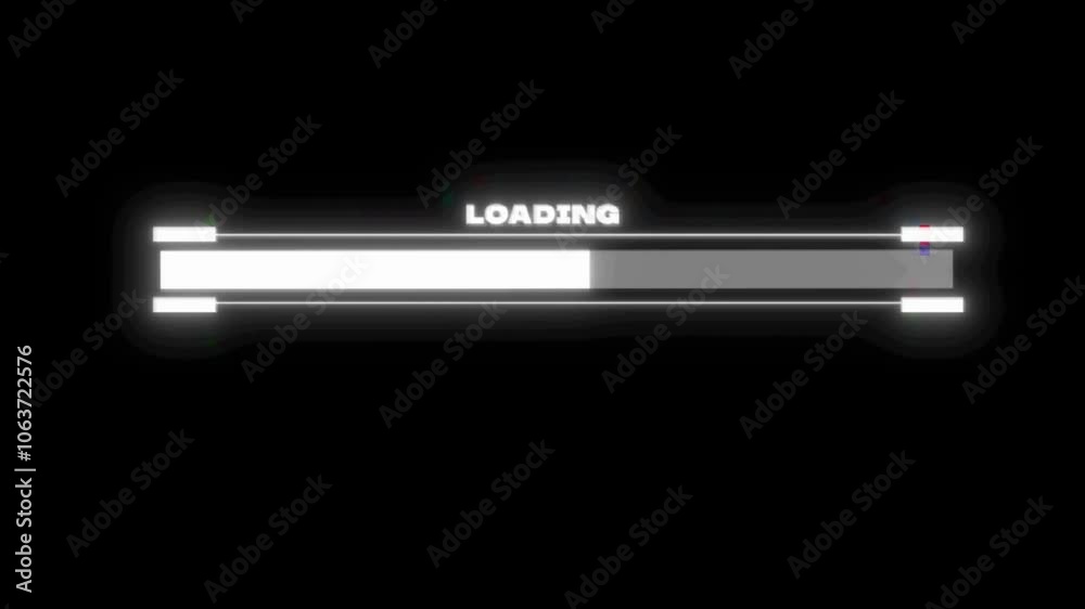 Futuristic Loading Bar with Neon Glow Effect on Black Background Futuristic Loading Bar with Neon Glow Effect on Black Background