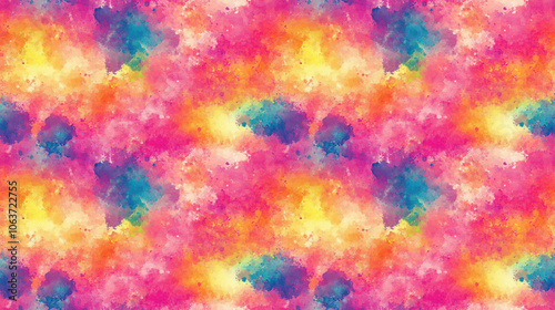 Seamless tie dye pattern featuring vibrant rainbow colors and grunge style textures ideal for contemporary art designs