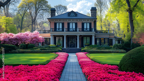 Beautiful House with Pink F...