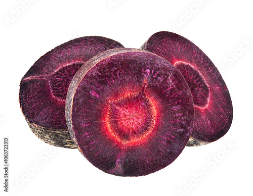 purple carrot isolated on white clipping path