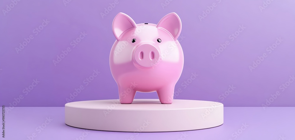 Piggy bank on display, symbolizing savings and financial planning. Piggy bank on display, symbolizing savings and financial planning.