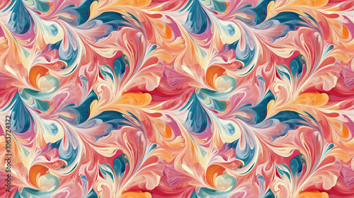 Colorful seamless abstract oil painting pattern ideal for textile design and home decor