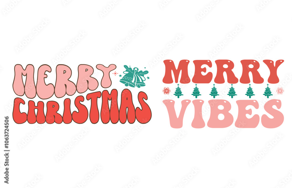 Christmas day wavy retro t shirt design Christmas day wavy retro t shirt design
