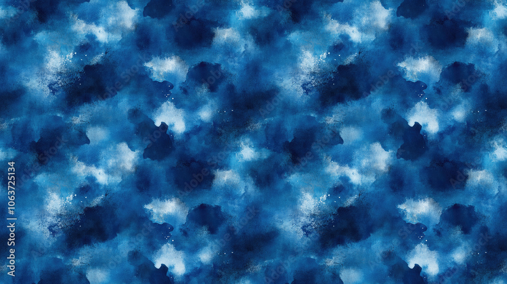 Fototapeta premium Seamless pattern of indigo watercolor silk with dirty fabric print and grunge ornament texture ideal for textile design fashion or home decor