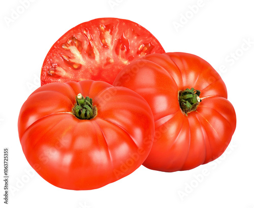 Heirloom tomato isolated on the white background