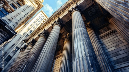 Majestic Marble Columns of a Neoclassical European Landmark