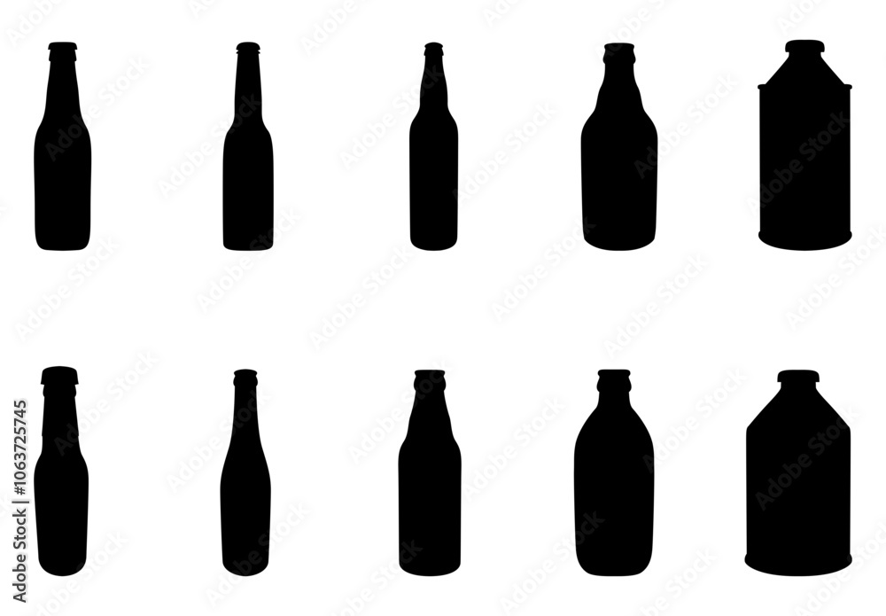 set of beer bottles set of beer bottles