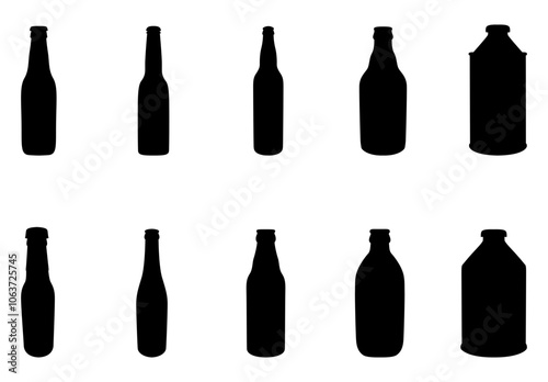 set of beer bottles