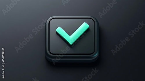 Wallpaper Mural D Checkmark Icon in Black Square Button Torontodigital.ca