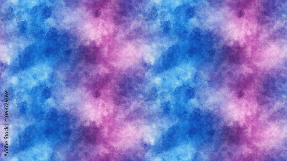 Seamless blue and purple tie dye pattern featuring textured watercolor prints and grunge aesthetics ideal for fabric design or art projects