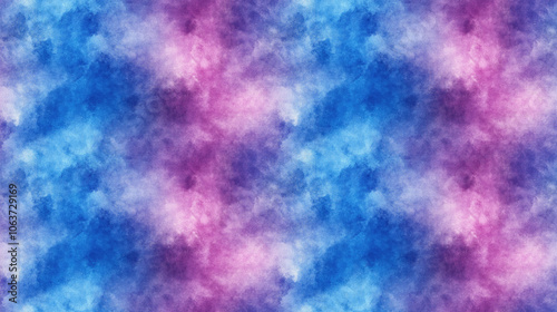 Seamless blue and purple tie dye pattern featuring textured watercolor prints and grunge aesthetics ideal for fabric design or art projects