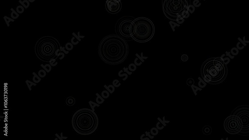 Dynamic Abstract Background with Circular Patterns on Black for Creative Projects