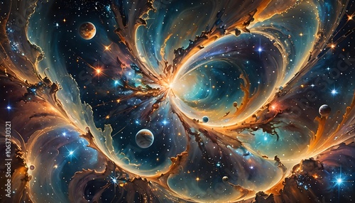 stars and constellations backdround desktop wallpaper ~ Created with Generative AI.